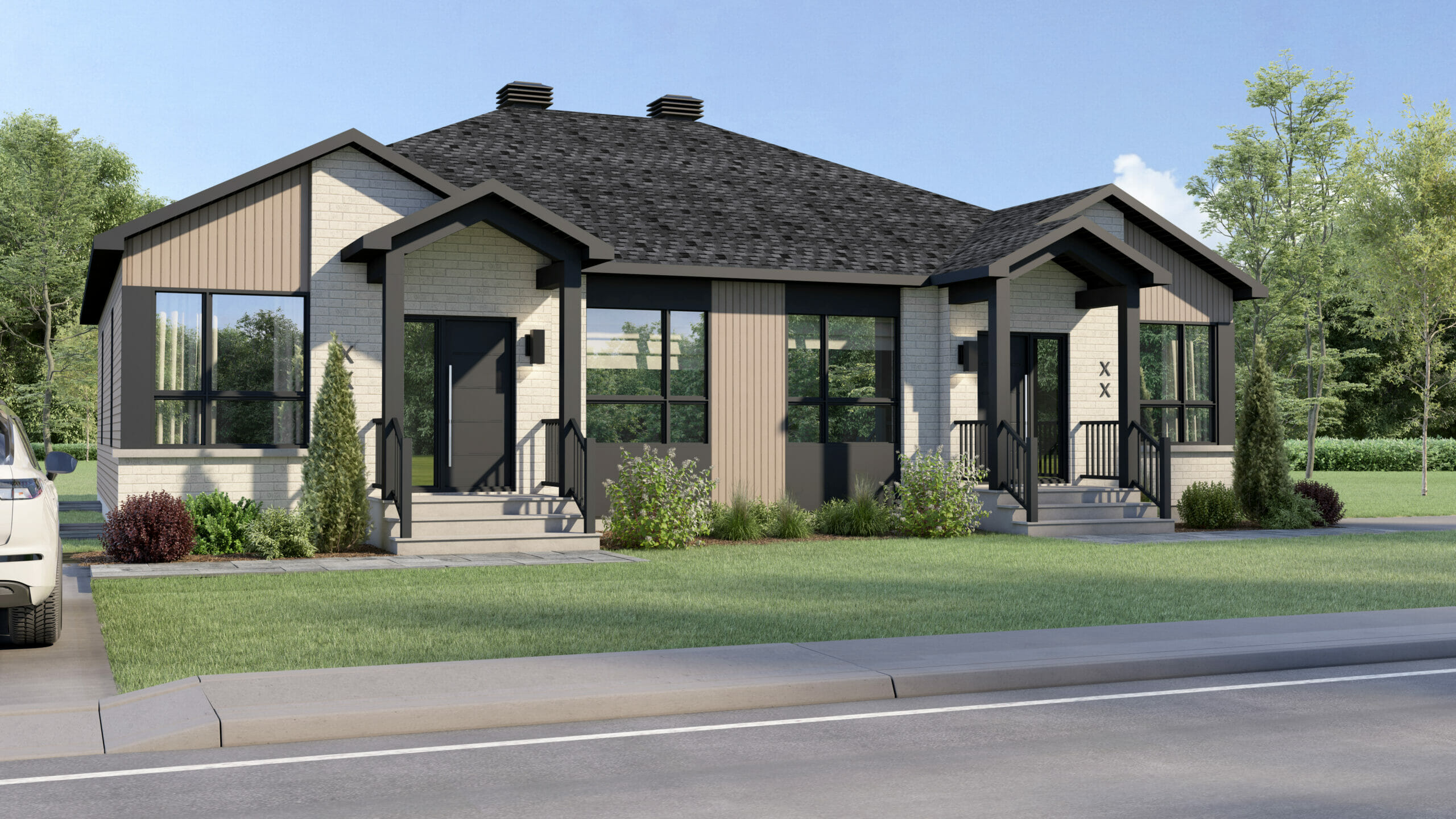 Façade du modèle Le Casa au Coteau St-Georges, par Gerik Constructioin